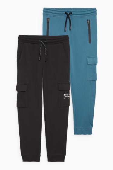 Bambini - Confezione da 2 - pantaloni sportivi cargo - nero