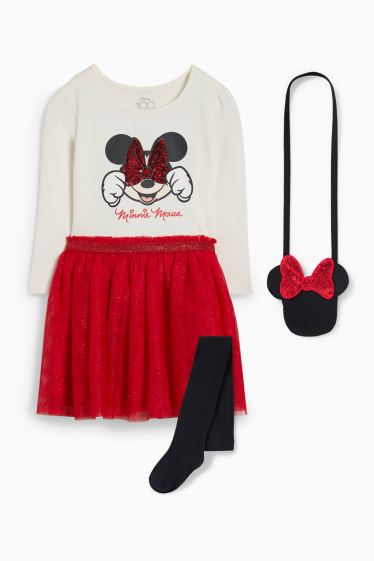 Nena - Minnie Mouse - conjunt - vestit, bossa i leotards - 3 peces - vermell