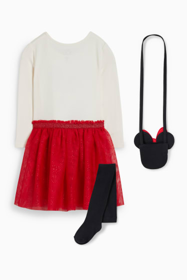 Nena - Minnie Mouse - conjunt - vestit, bossa i leotards - 3 peces - vermell
