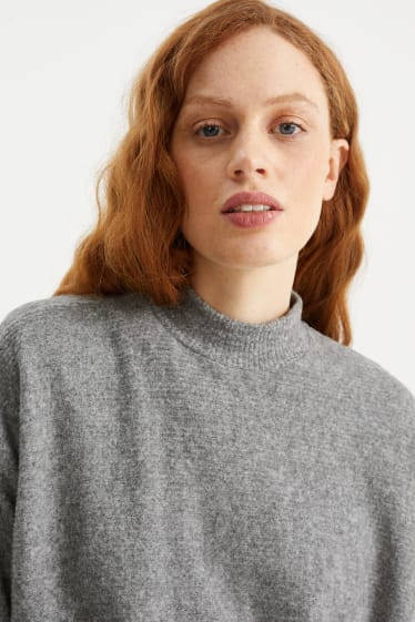 Damen - Sweatshirt - grau-melange