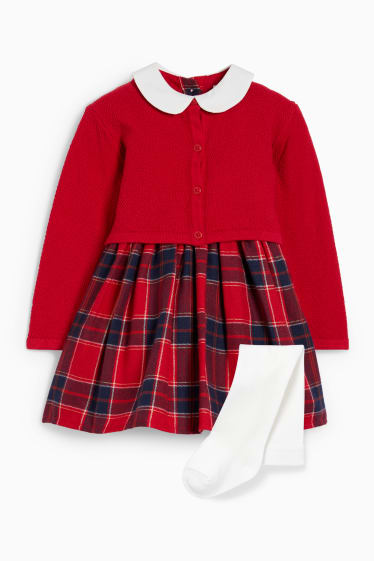 Baby Mädchen - Baby-Outfit - 3 teilig - dunkelrot