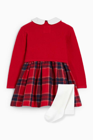 Baby Mädchen - Baby-Outfit - 3 teilig - dunkelrot