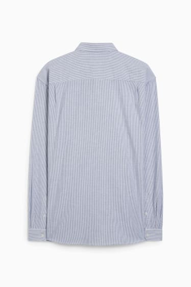 Hommes - Chemise oxford - slim fit - col button-down - à rayures - bleu