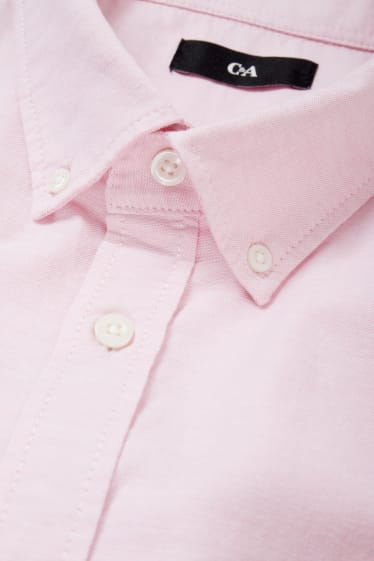 Men - Oxford shirt - regular fit - button-down collar - rose