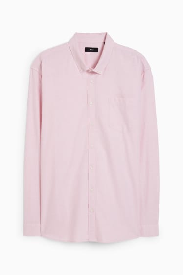 Men - Oxford shirt - regular fit - button-down collar - rose