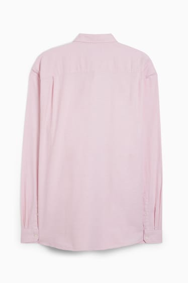 Men - Oxford shirt - regular fit - button-down collar - rose