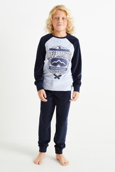 Kinderen - Winterpyjama - 2-delig - donkerblauw