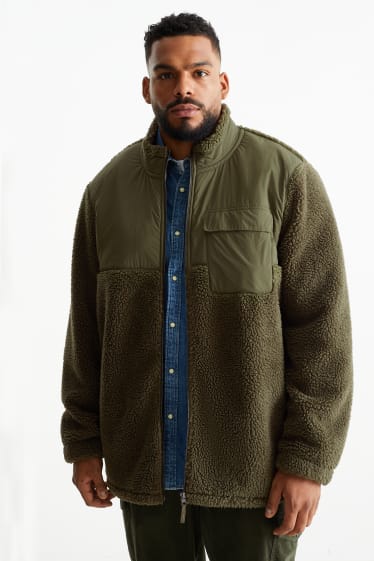 Men - Teddy fur jacket - green