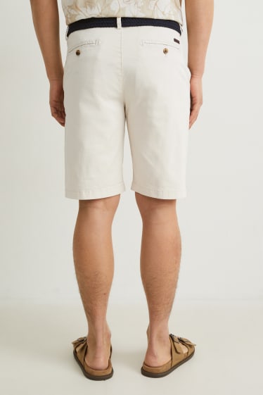 Home - Pantalons curts amb cinturó - beix clar