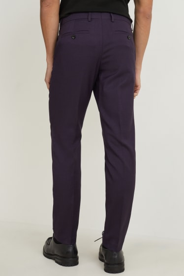 Mężczyźni - Spodnie modułowe - slim fit - Flex - strecz  - purpurowy