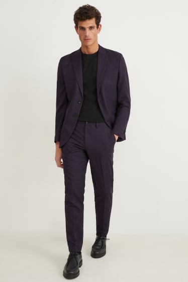 Pánské - Oblekové kalhoty - slim fit - Flex - stretch  - fialová