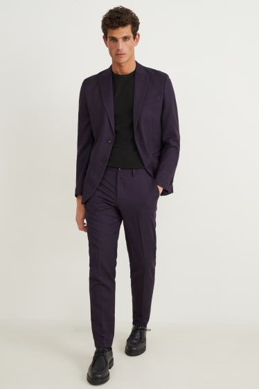 Mężczyźni - Spodnie modułowe - slim fit - Flex - strecz  - purpurowy