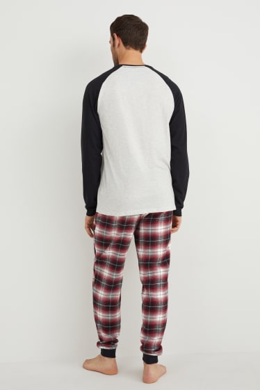 Hommes - Pyjama avec pantalon en flanelle - rouge
