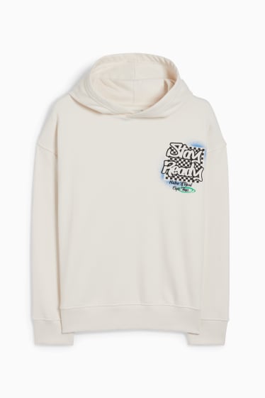 Enfants garçons - Graffiti - sweat à capuche - blanc crème