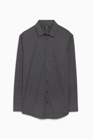Home - Jersei de punt fi i camisa - regular fit - coll kent - marró clar