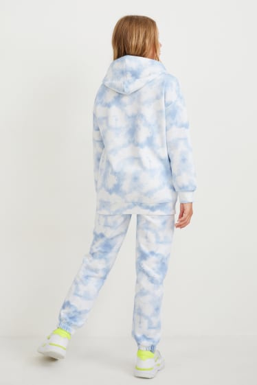 Bambine - Lilo & Stitch - set - felpa con cappuccio e pantaloni sportivi - fantasia - azzurro