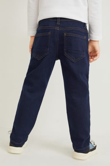 Dzieci - Slim jeans - ciepłe dżinsy - jog denim - dżins-ciemnoniebieski