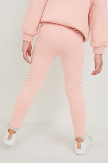 Enfants - Lot de 2 - leggings chauds - rose