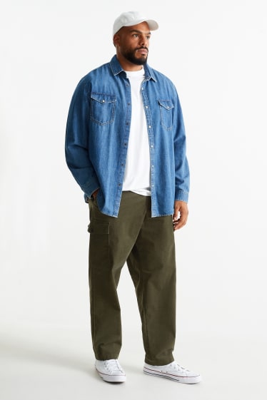 Men - Corduroy cargo trousers - green