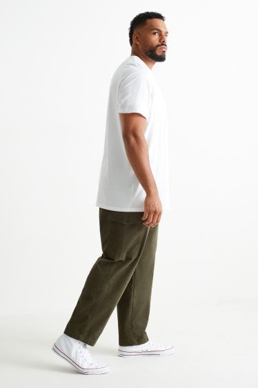 Uomo - Pantaloni di velluto a coste cargo - verde