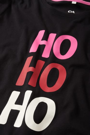 Damen - Weihnachts-Nachthemd - HoHoHo - schwarz