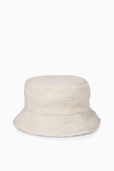 Bébés - Chapeau en peluche pour bébé - blanc crème