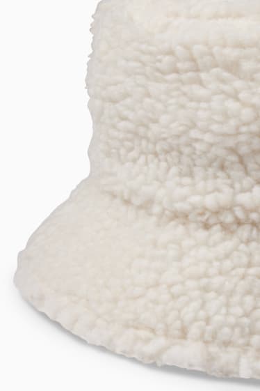 Neonati - Cappello in pelo teddy per neonati - bianco crema