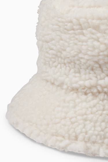 Bébés - Chapeau en peluche pour bébé - blanc crème