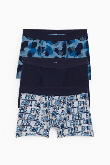 Kinderen - Set van 3 - boxershorts - donkerblauw