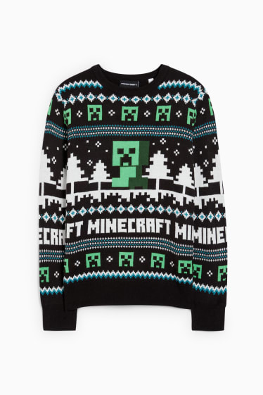 Kinderen: jongens - Minecraft - trui voor de kerst - zwart