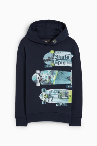 Enfants garçons - Skateboard - sweat à capuche - bleu foncé