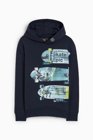 Enfants - Skateboard - sweat à capuche - bleu foncé