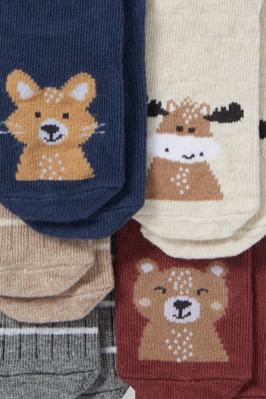 Baby Jungen - Multipack 5er - Waldtiere - Baby-Socken mit Motiv - dunkelblau