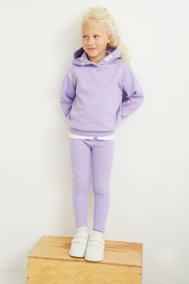 Kinderen: meisjes - Set van 2 - thermolegging - roze