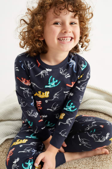 Enfants garçons - Dinosaures - pyjama - 2 pièces - bleu foncé