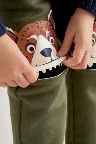 Kinder Buben - Multipack 2er - Jogginghose - braun / grün
