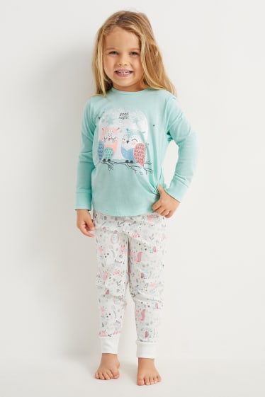 Bambine - Confezione da 3 - pigiama - 6 pezzi - verde menta