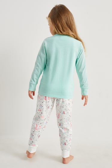 Bambine - Confezione da 3 - pigiama - 6 pezzi - verde menta
