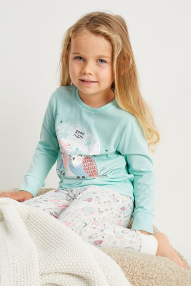 Bambine - Confezione da 3 - pigiama - 6 pezzi - verde menta
