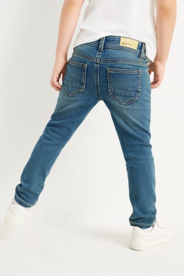 Dzieci - Slim jeans - ciepłe dżinsy - jog denim - dżins-jasnoniebieski