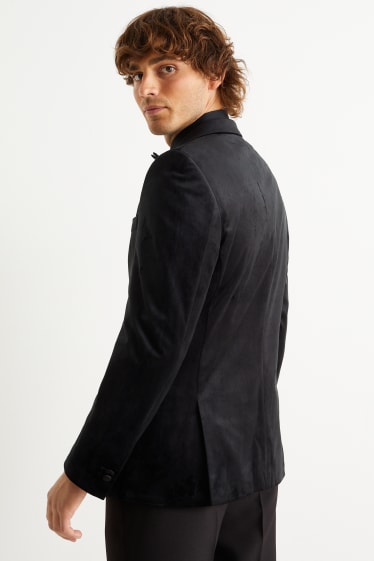 Men - Velvet tailored jacket - slim fit - black