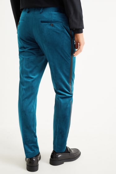 Uomo - Pantaloni in velluto - slim fit - turchese scuro