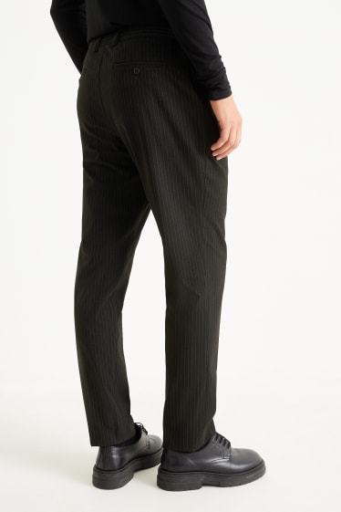 Pánské - Kalhoty - slim fit - úzké proužky - černá