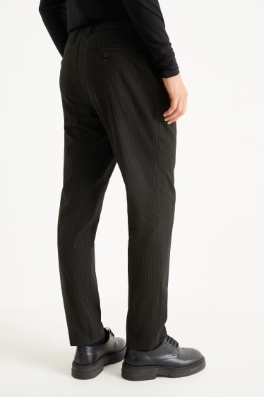 Men - Trousers - slim fit - pinstripe - black