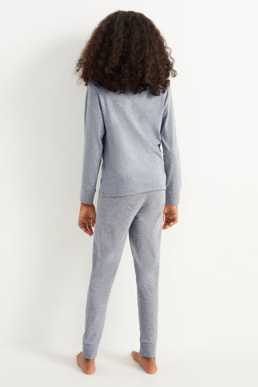 Enfants filles - Hibou - pyjama - 2 pièces - gris
