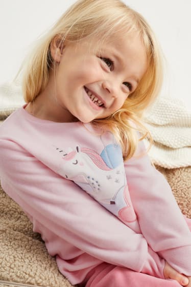 Bambine - Unicorno - pigiama invernale - 2 pezzi - rosa