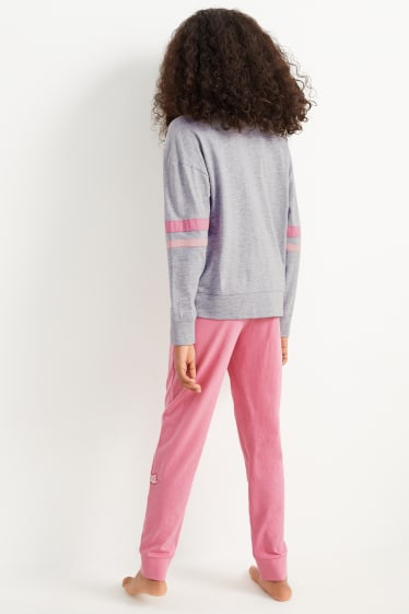 Bambine - Harry Potter - pigiama - 2 pezzi - grigio / rosa