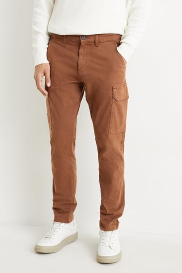 Hombre - Pantalón cargo - regular fit - marrón