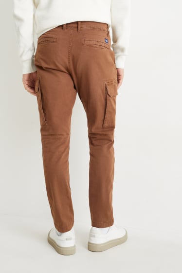 Hommes - Pantalon cargo - regular fit - marron