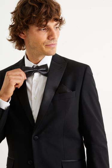 Men - Set - bow tie and pocket square - 2 piece - black